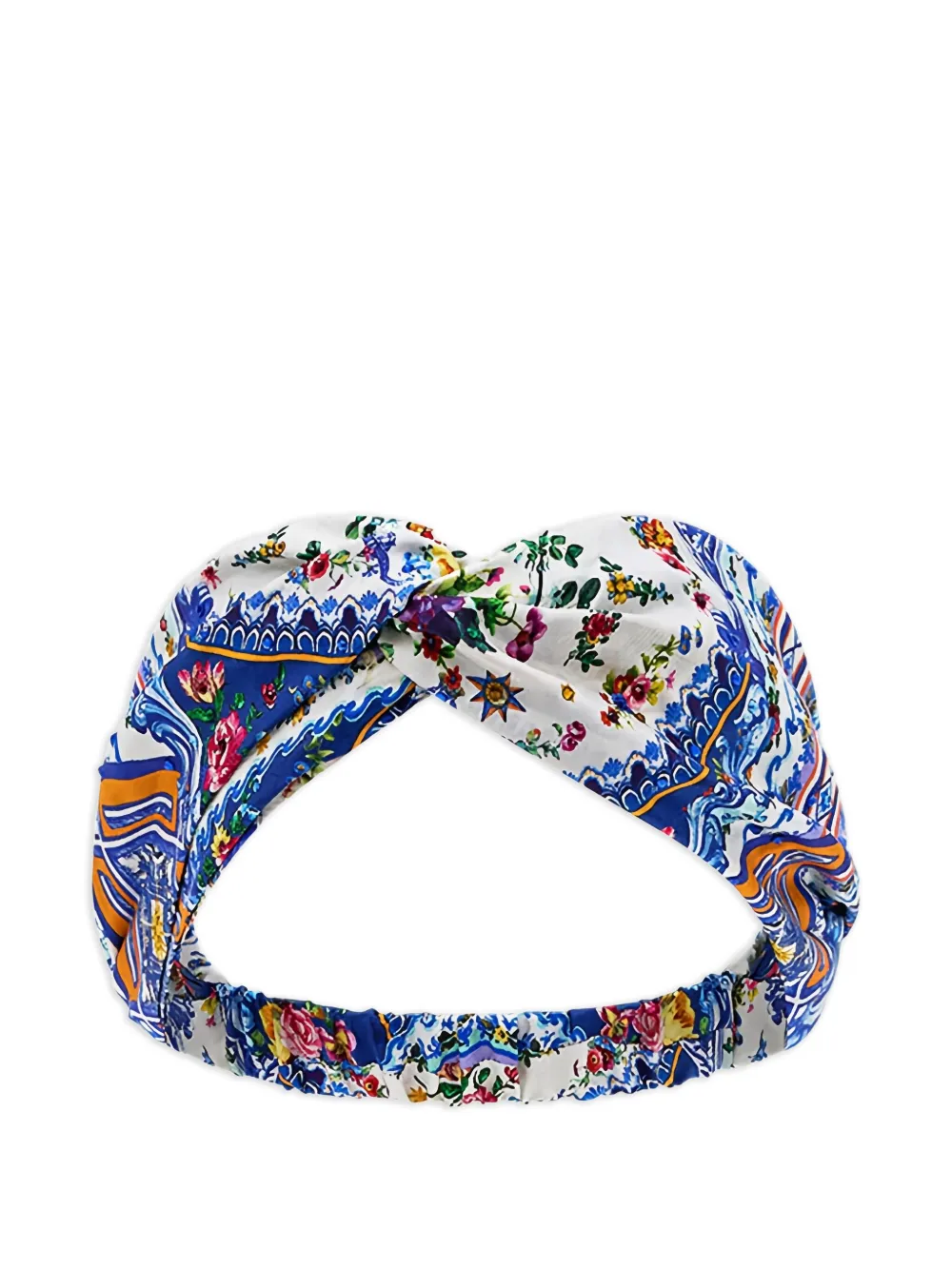 Camilla Haarband verfraaid met kristallen en print Wit