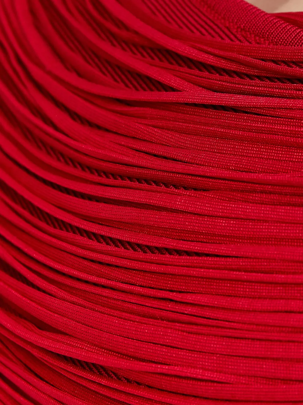 Herve Leger Crossover-strap Mini Dress In Red