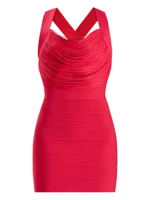 Hervé Léger crossover-strap mini dress