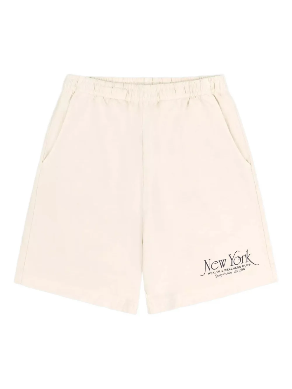 Sporty And Rich Logo Elasticated Waistband Shorts In Neutral