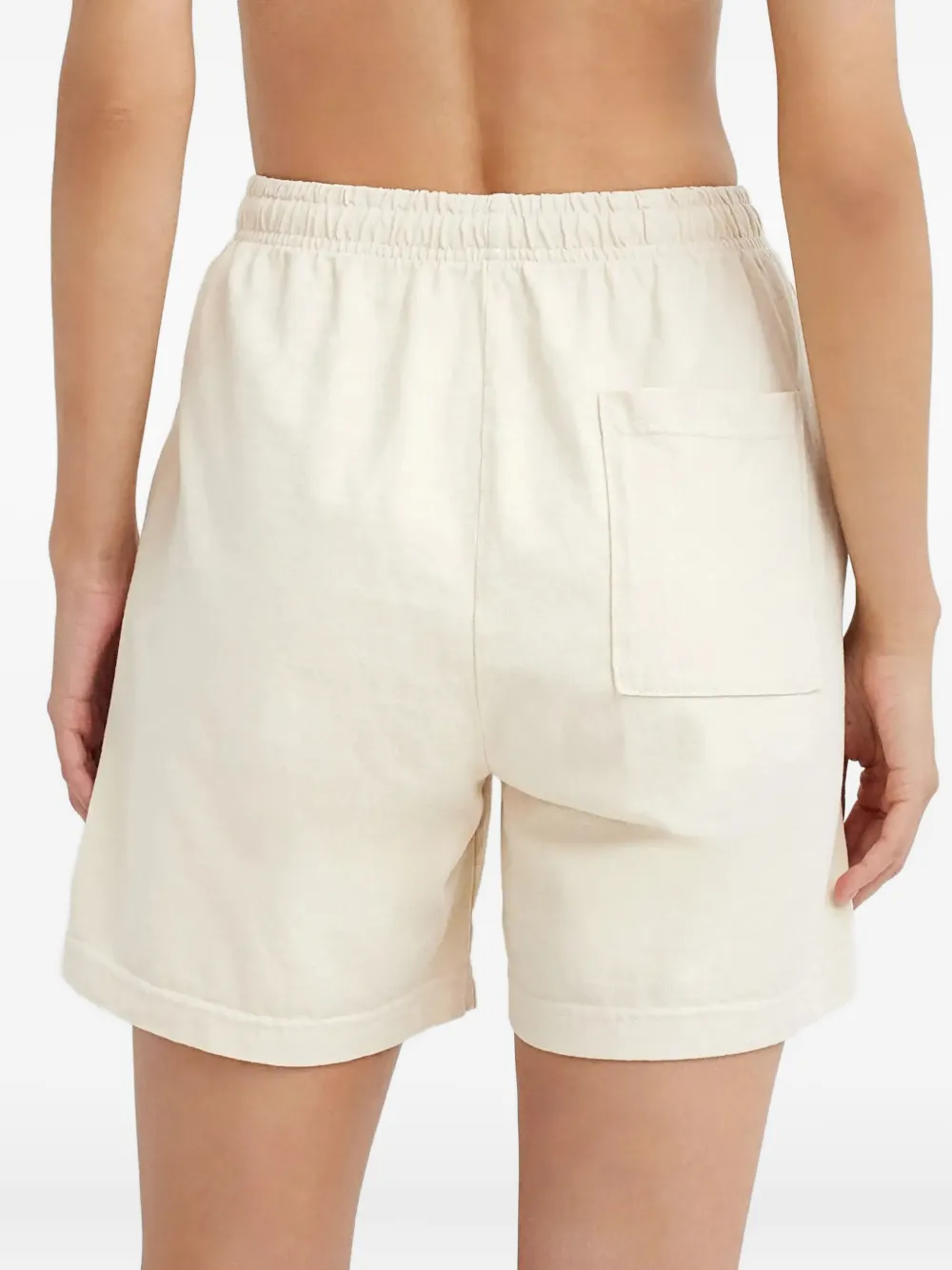 Sporty And Rich Logo Elasticated Waistband Shorts In Neutral