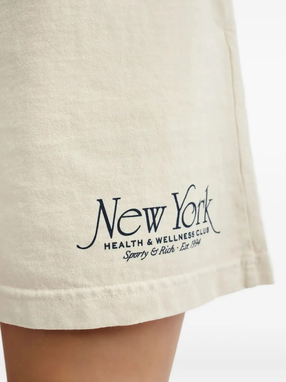 Sporty And Rich Logo Elasticated Waistband Shorts In Neutral