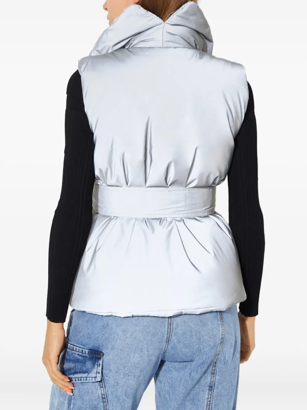 Norma Kamali Bodywarmer met gestrikte ceintuur Grijs