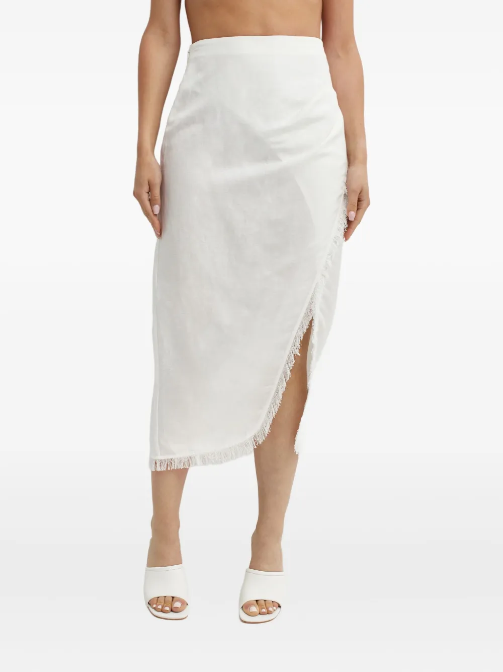 Simkhai Quinton fringed midi skirt | White | Image 1