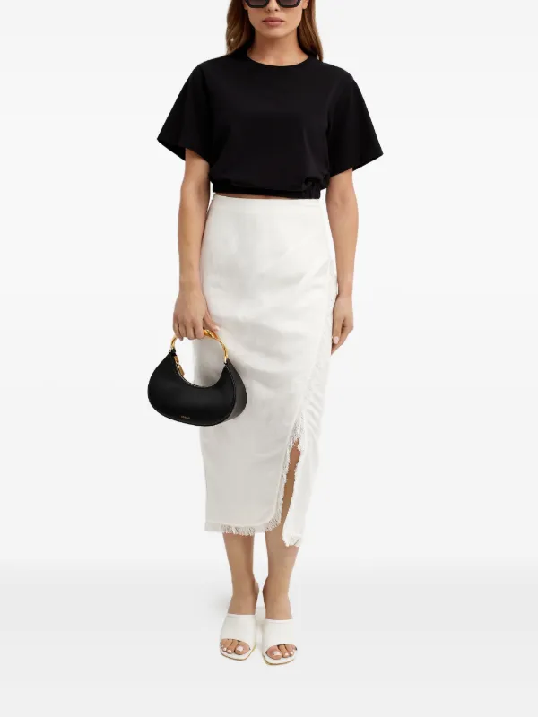 Simkhai Quinton Fringed Midi Skirt | White | FARFETCH RO