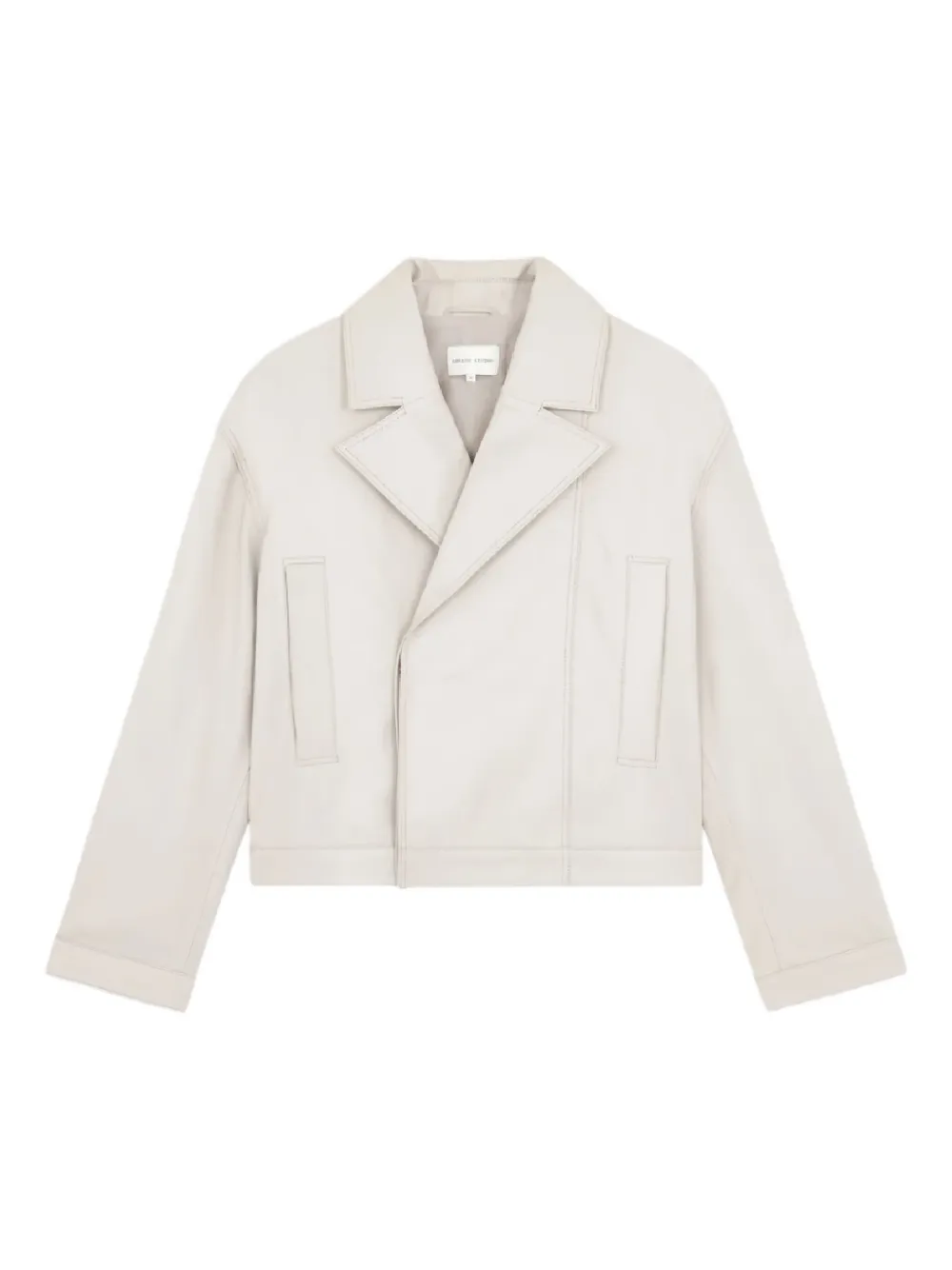Loulou De Saison Kaipan Wide-lapels Leather Jacket In Neutral