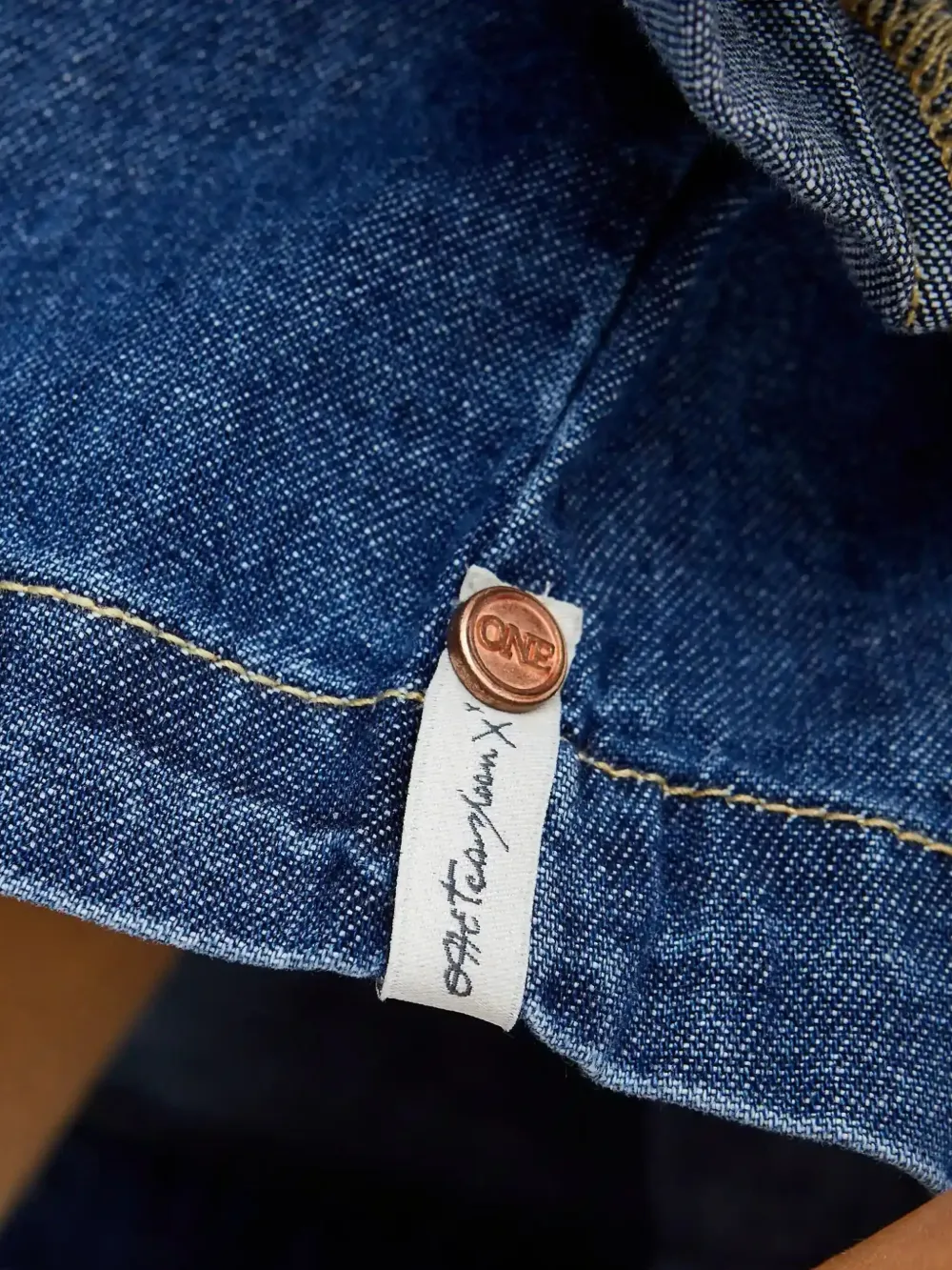 One Teaspoon Cropped spijkerblouse Blauw