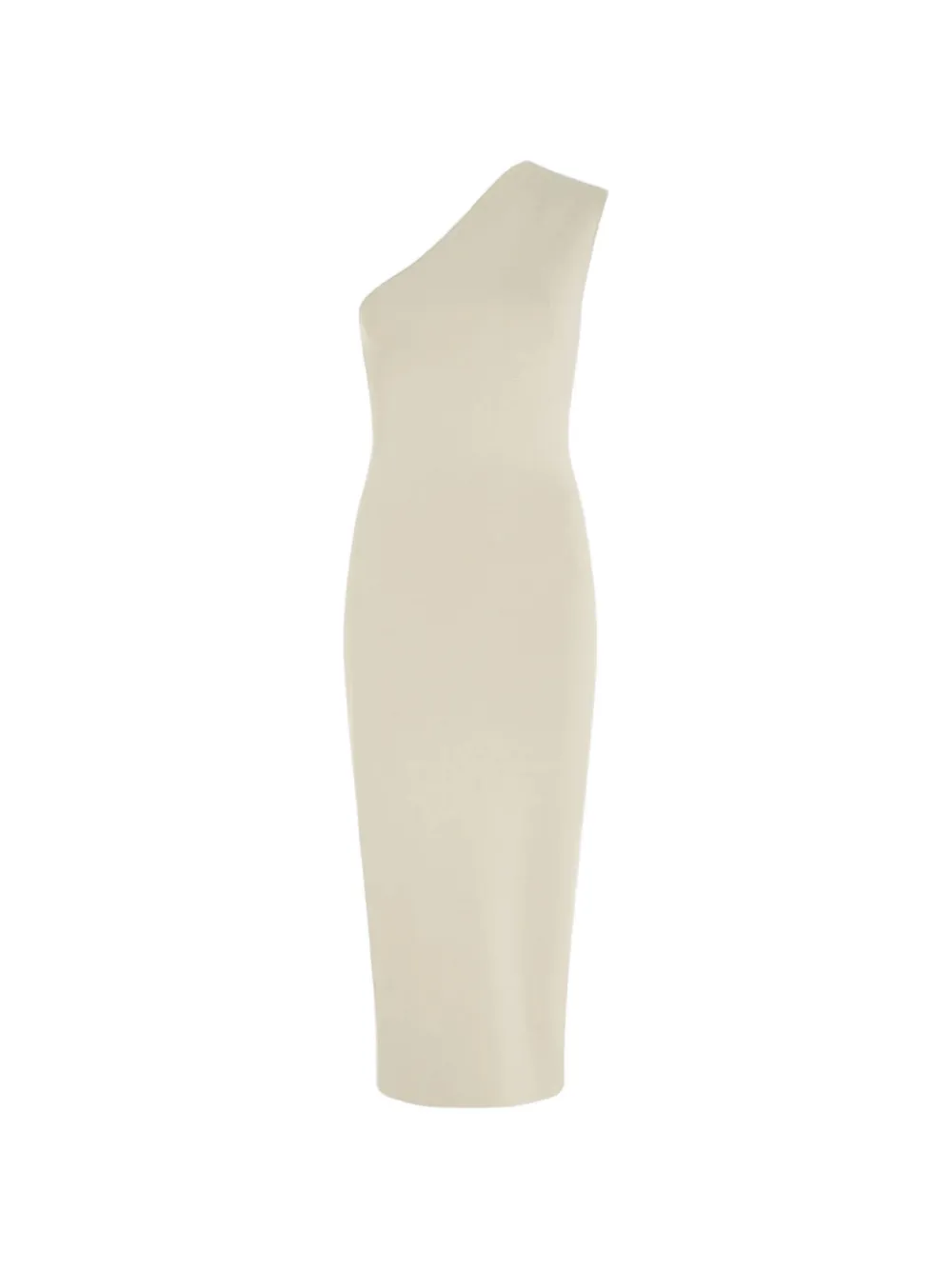 GAUGE81 Arriba midi-jurk met asymmetrische hals Beige