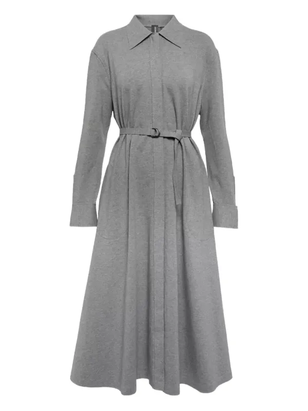 norma kamali belted midi dress Norma Kamali Belted-detail Midi Shirt Dress