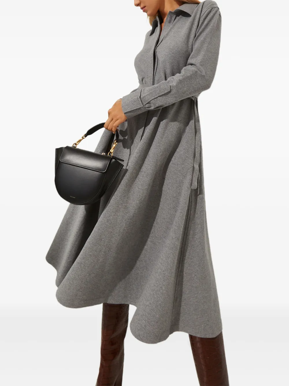 Norma Kamali Blousejurk met ceintuur Grijs