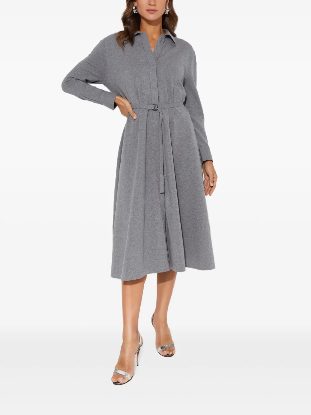 Norma Kamali Blousejurk met ceintuur - Grijs