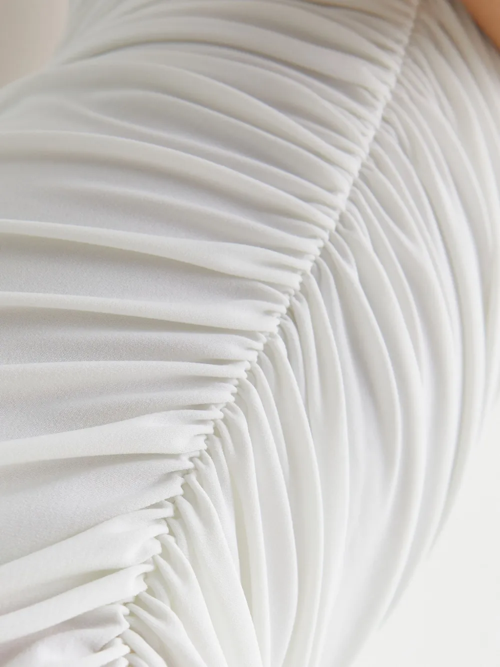 Norma Kamali Diana asymmetrische mini-jurk met ruches Wit