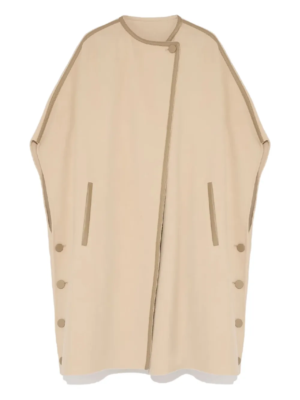 Yves Salomon Buttoned Cape In Neutral