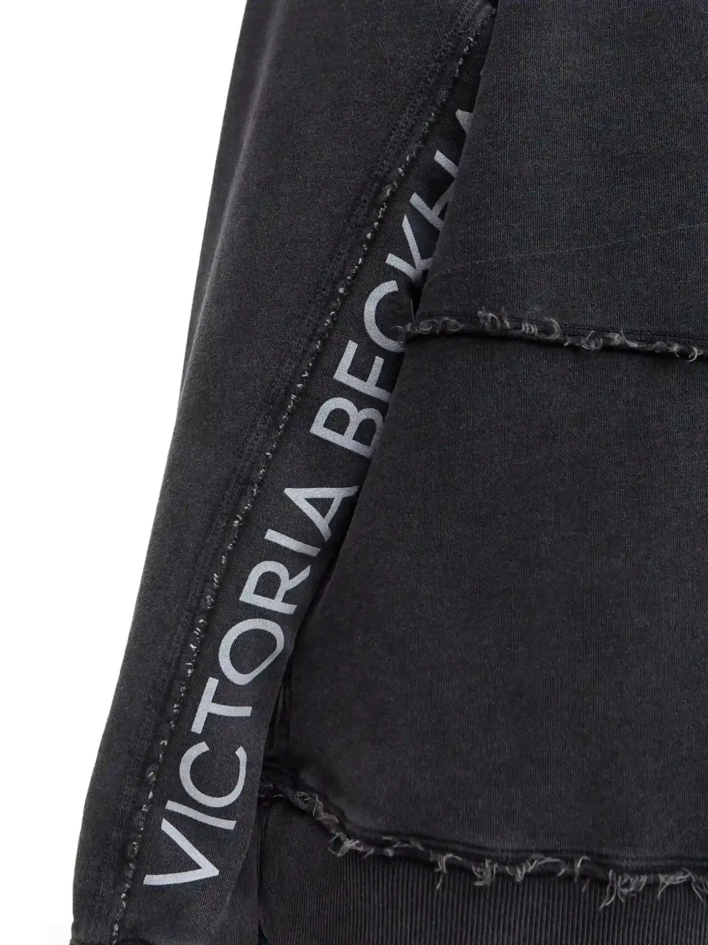 Victoria Beckham Raw-edge Sweatshirt In Black