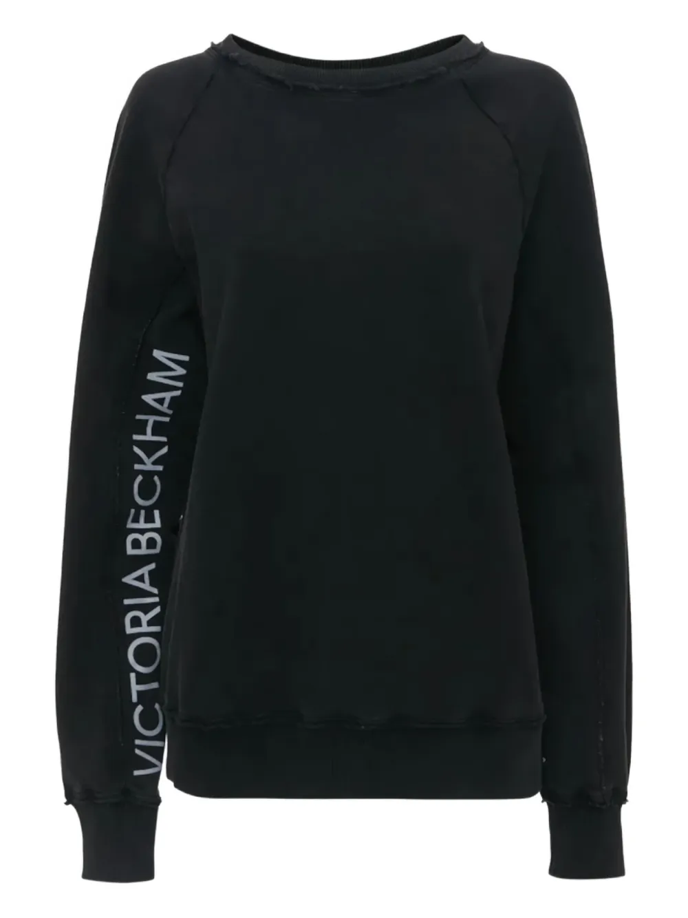 Victoria Beckham Raw-edge Sweatshirt In Black