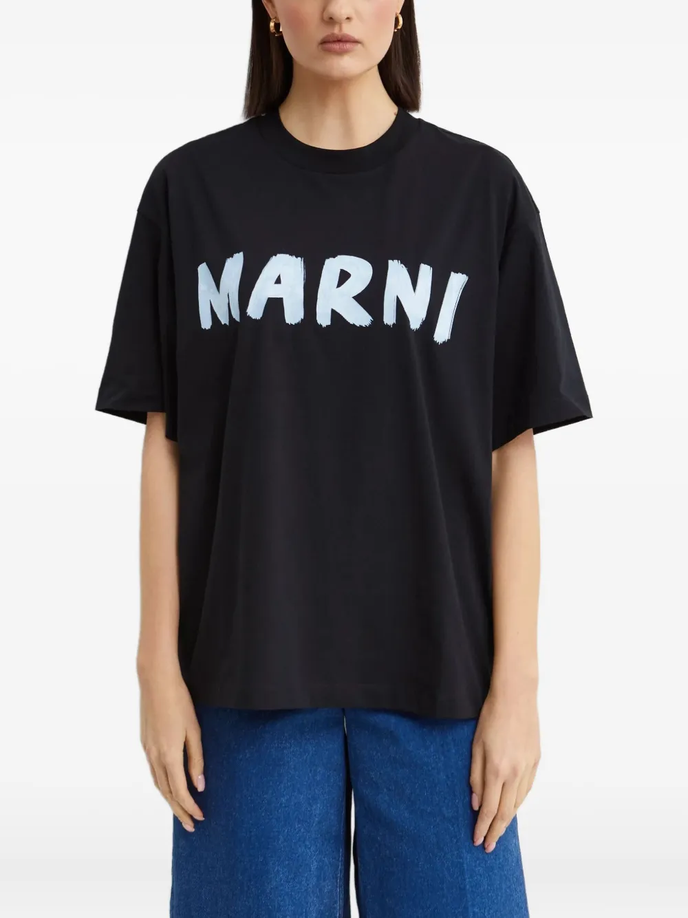 Marni T-shirt met logoprint Zwart