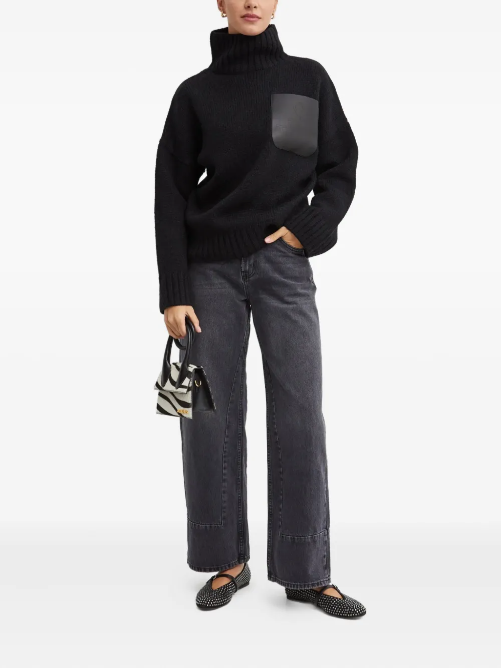 B SIDES Cropped jeans - Zwart