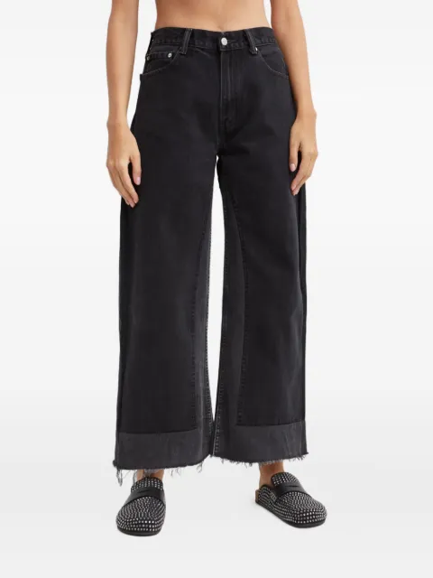 B SIDES Jeans crop con frange