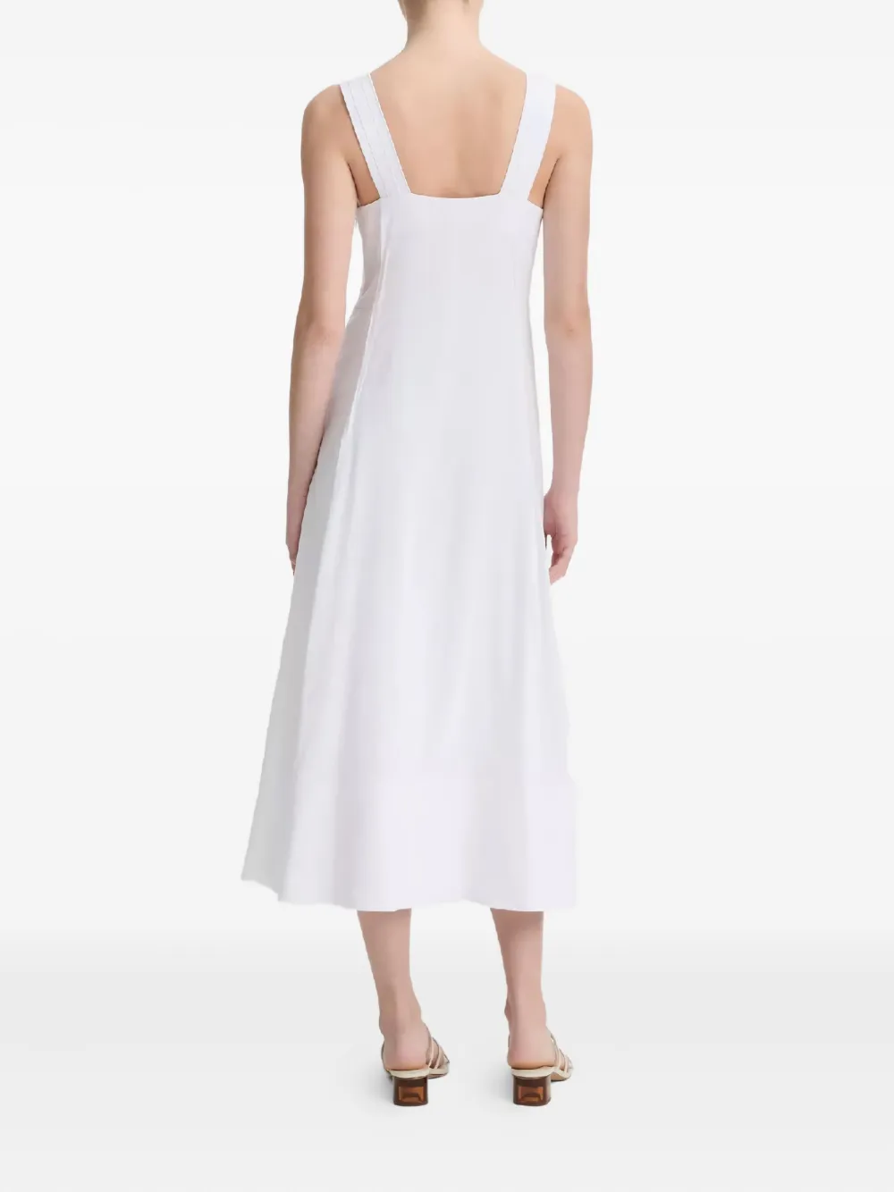 Vince Midi-jurk met vierkante hals Wit