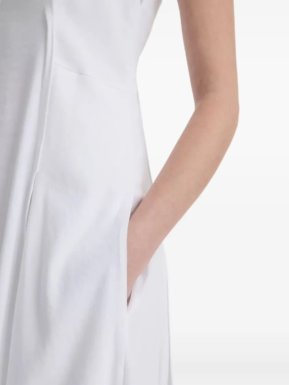 Vince Midi-jurk met vierkante hals Wit