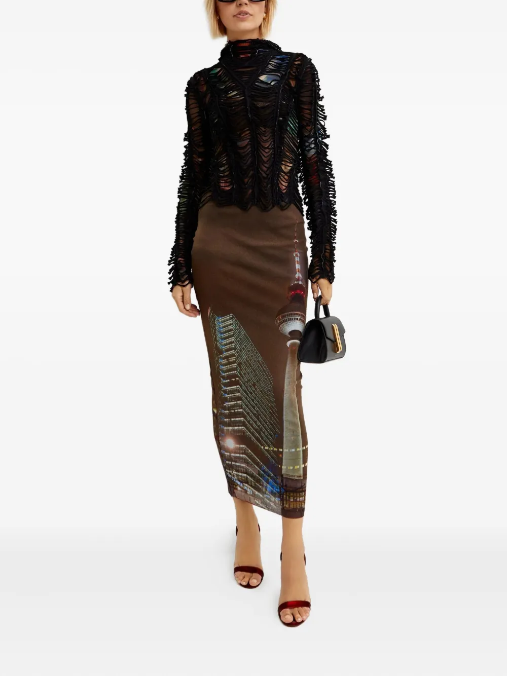 Jean Paul Gaultier Raw Edges Hoodie In Black