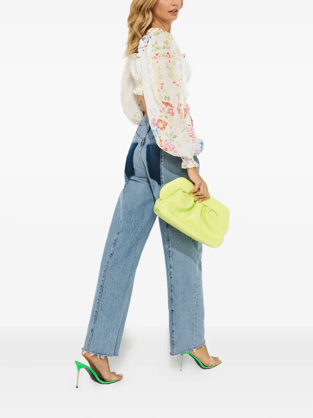 Charo Ruiz Hince Floral Square-neck Top In White