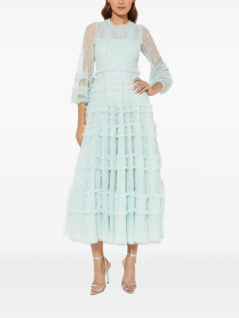 Needle & Thread sequin ruffled Violet dress