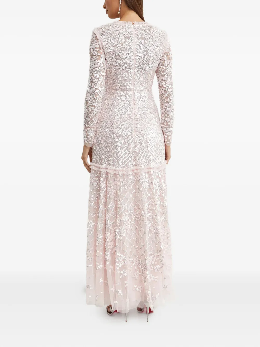 Needle & Thread Isabella Diamond Sequinned Maxi Dress In Pink