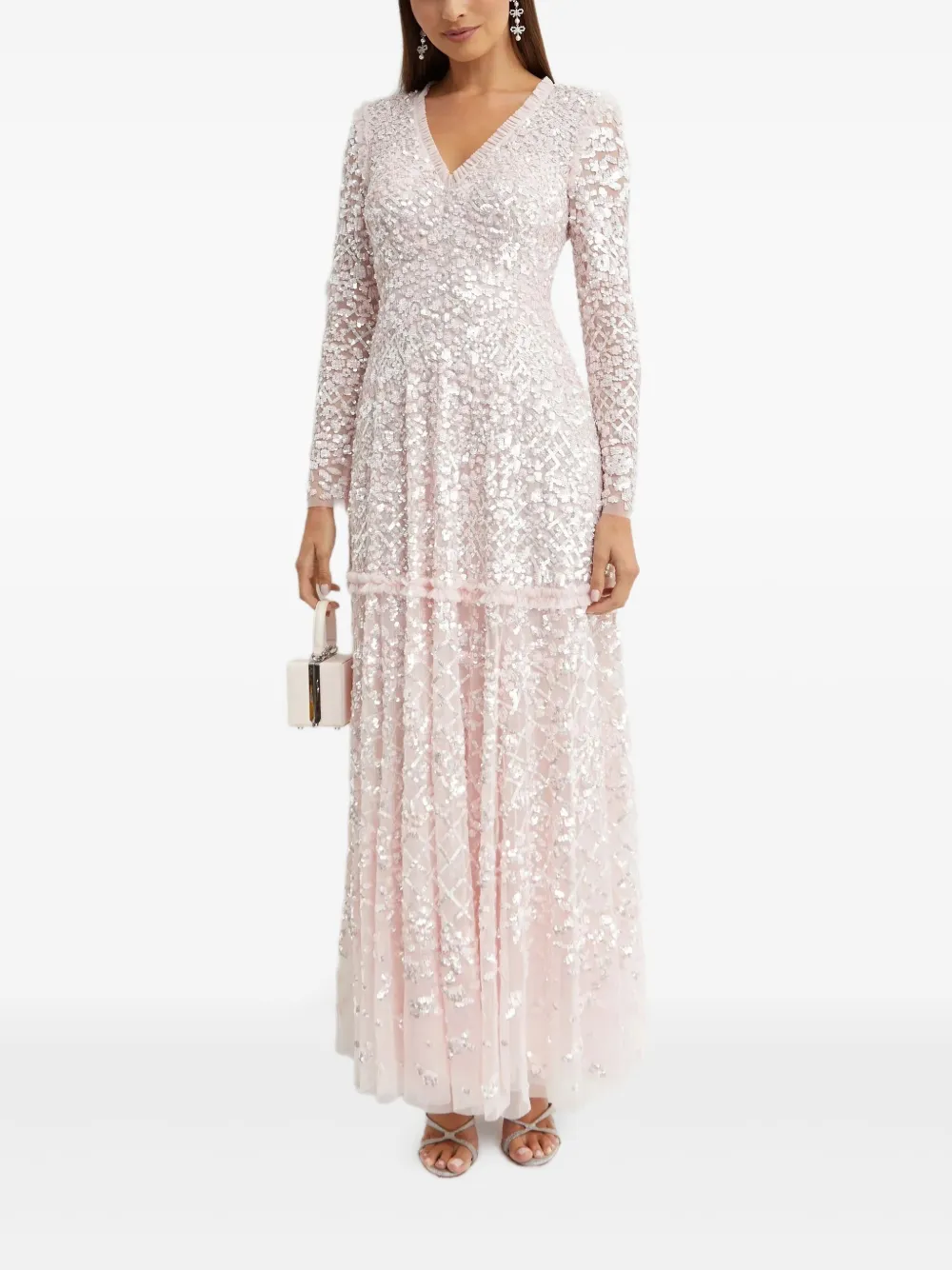 Needle & Thread Isabella Diamond maxi-jurk met pailletten - Roze