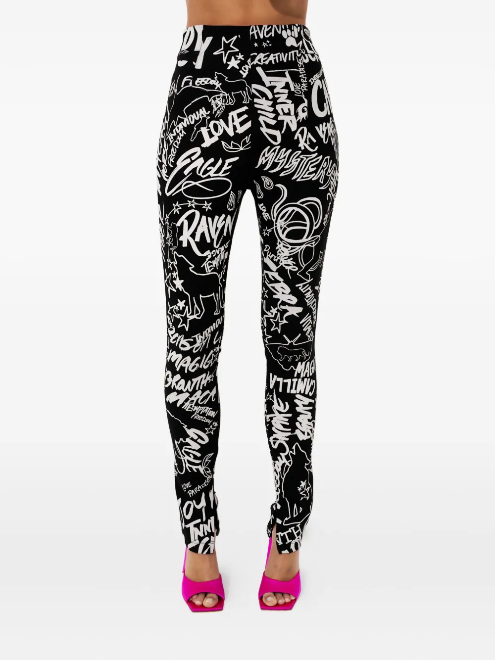 Camilla Spirit Scribble high-waisted trousers - Nero