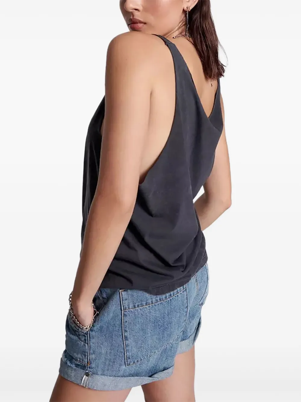 One Teaspoon Lightning-print Top - Grey 