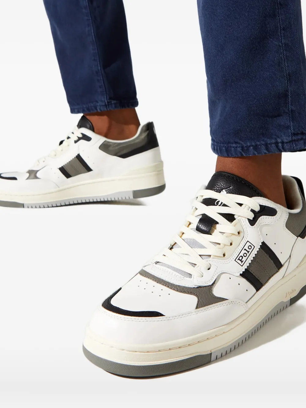 Polo Ralph Lauren Masters Sport Leather Sneakers In Multi