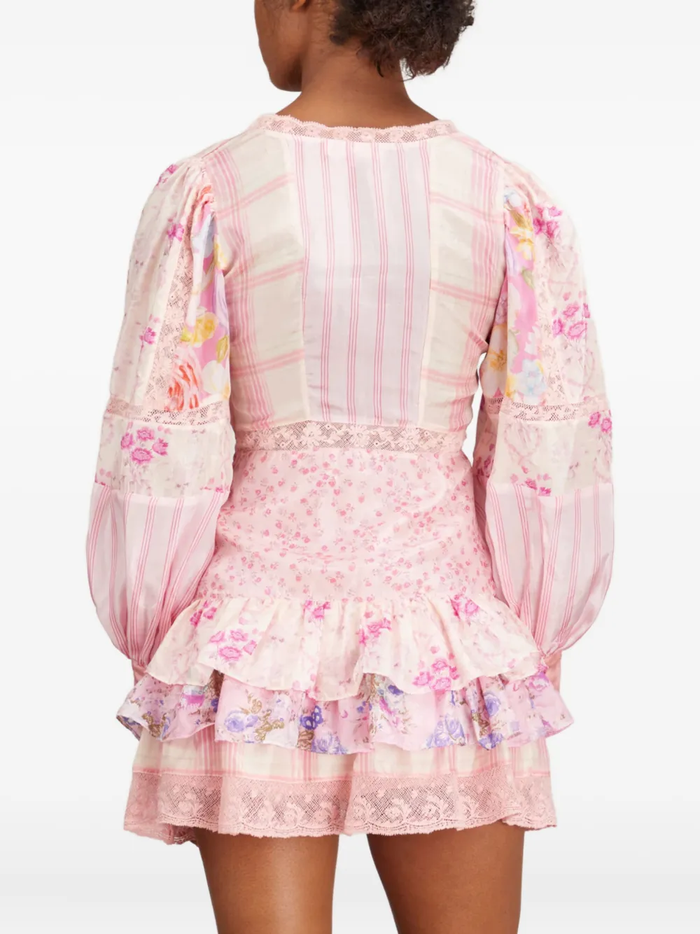 LoveShackFancy Sienne ruffled mini dress - Roze