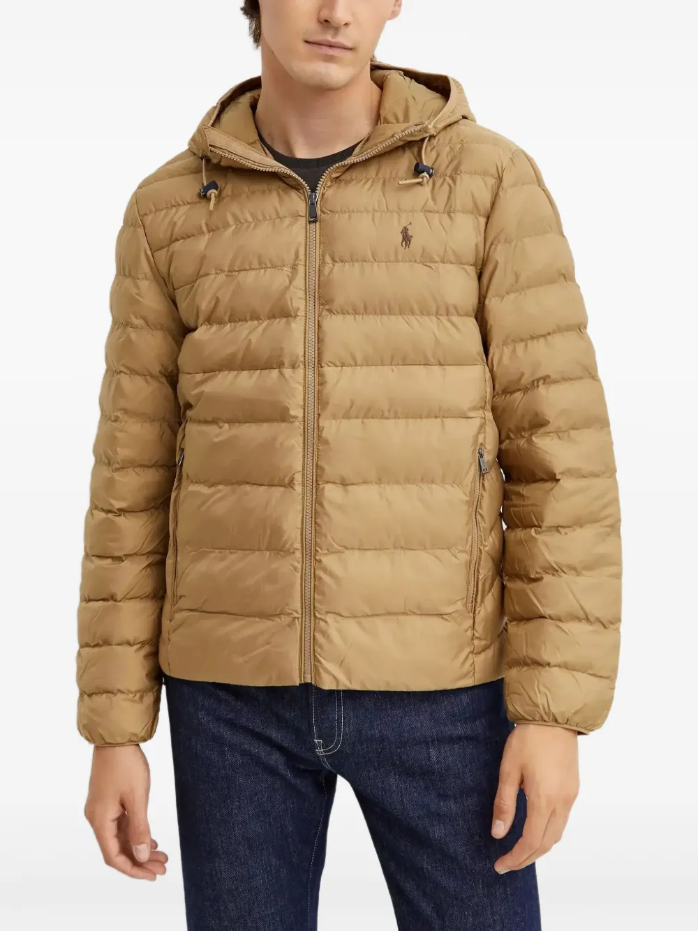 Polo Ralph Lauren Gewatteerd jack met rits en capuchon Beige