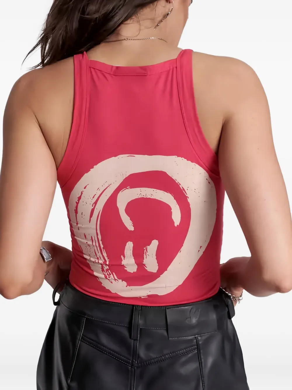 One Teaspoon Tanktop met print Rood