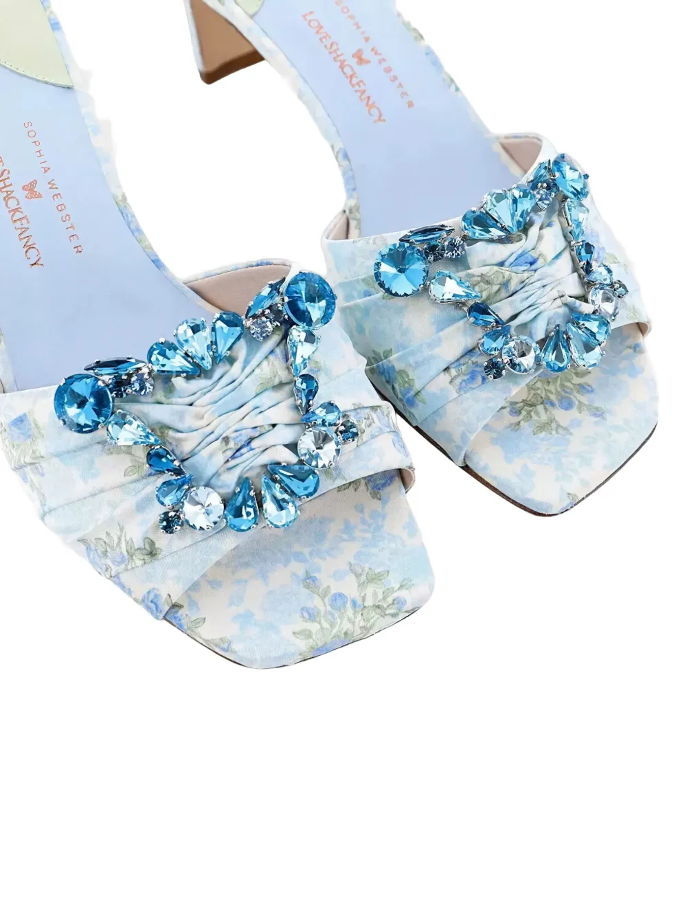 Sophia Webster x LoveShackFancy 50mm heeled sandals Blauw