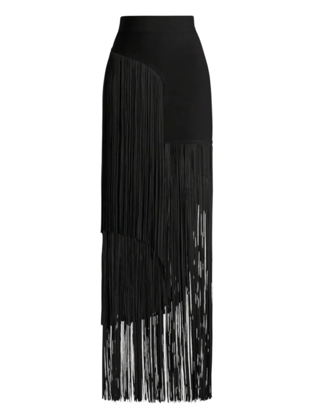 Hervé Léger asymmetric fringed skirt | Black | Image 1