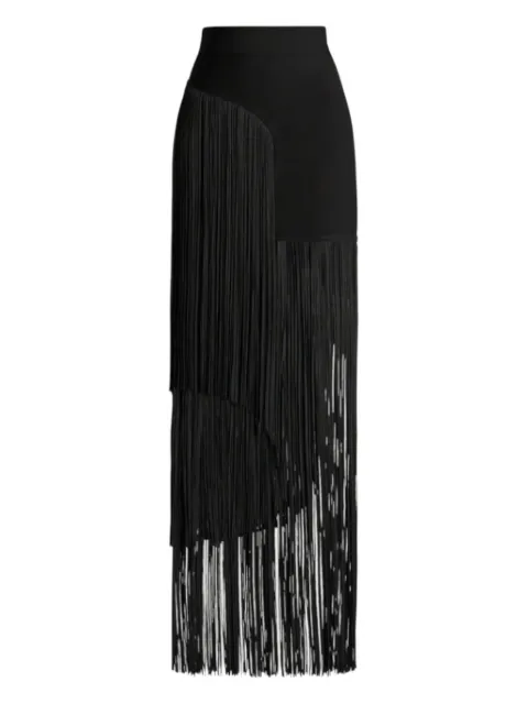Hervé Léger asymmetric fringed skirt
