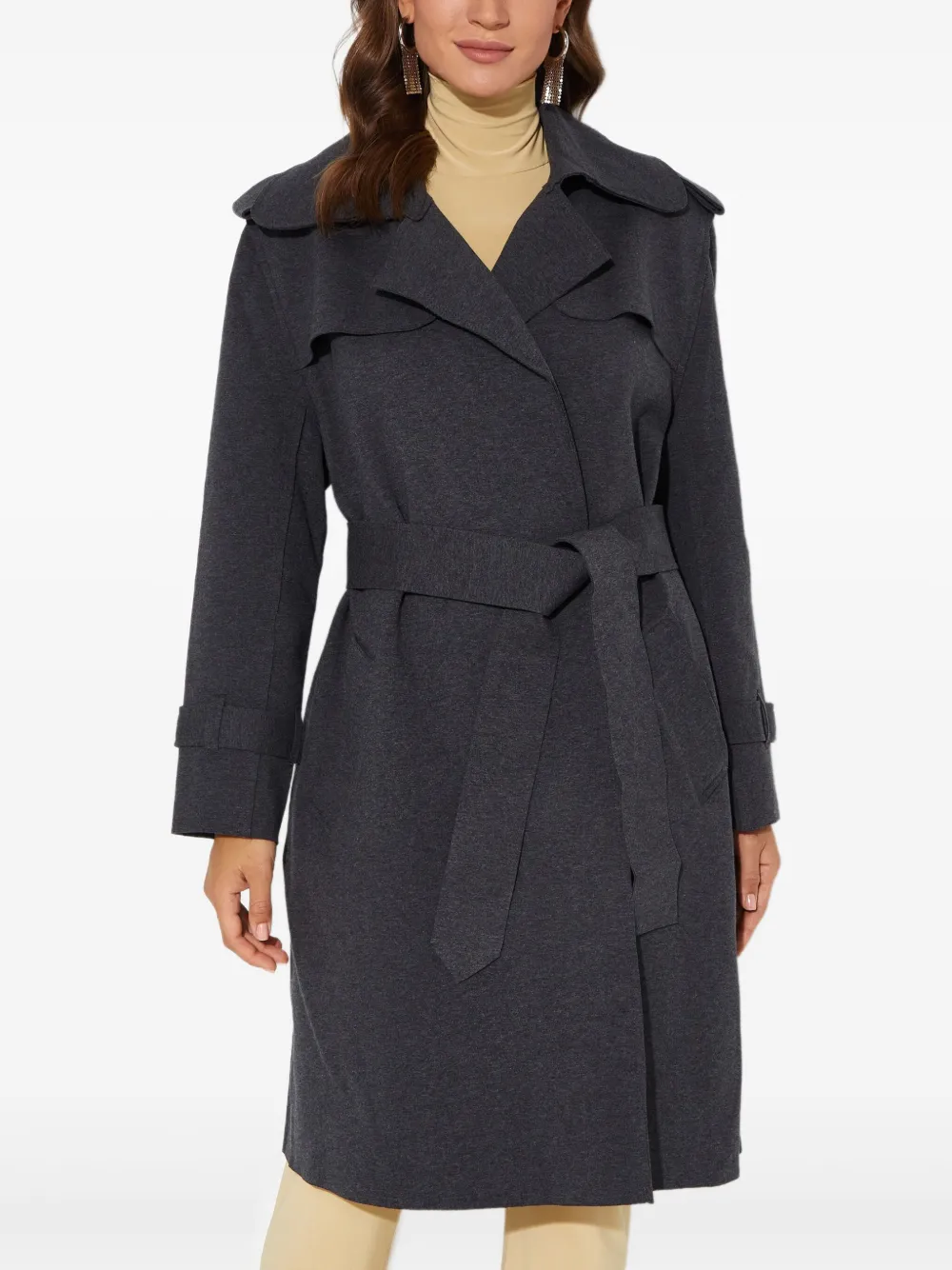 Norma Kamali belted trench coat - Grigio