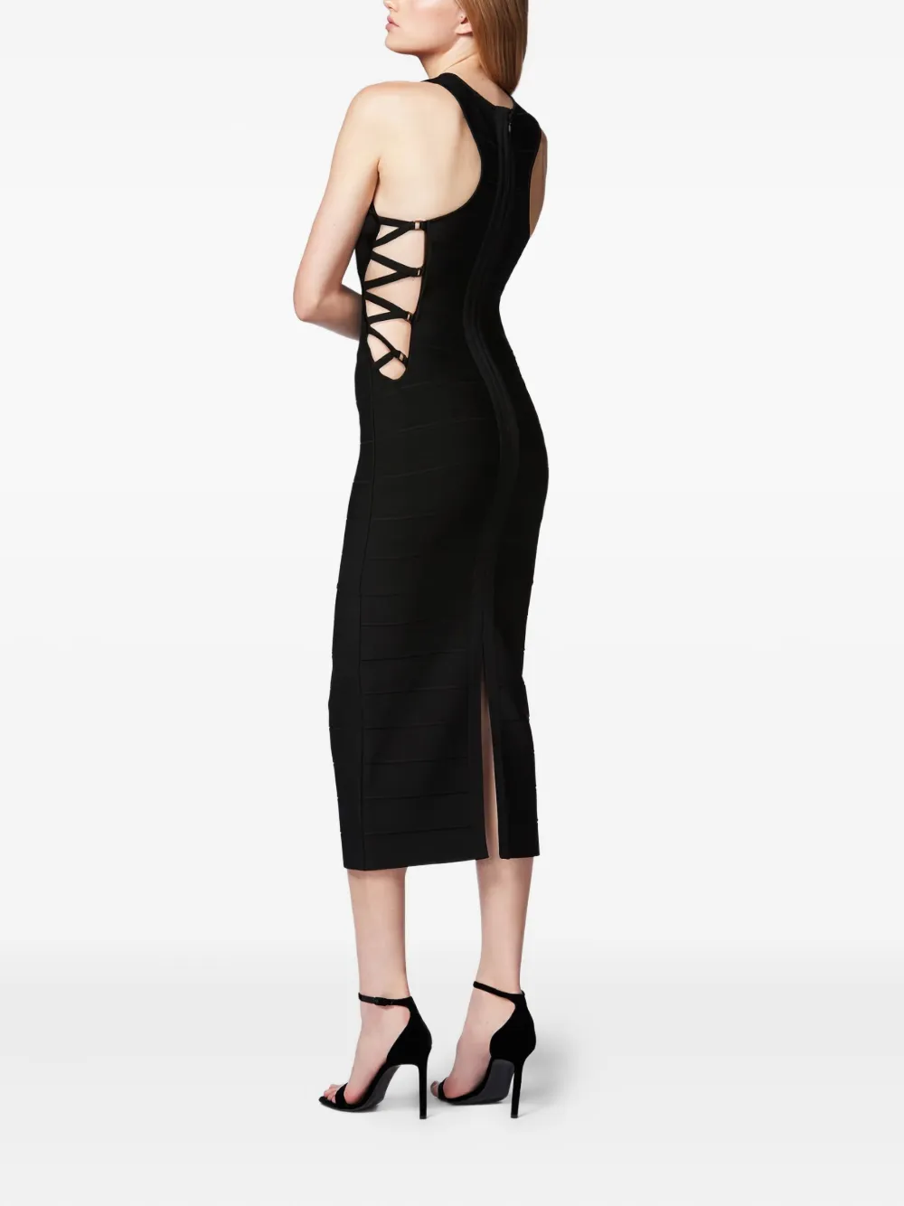 Herve Leger Bandage Cut-out Midi Dress In Black