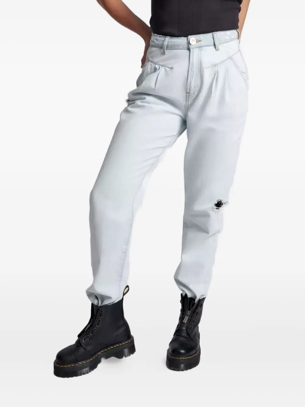 One Teaspoon Streetwalkers gerafelde high-waist jeans Blauw