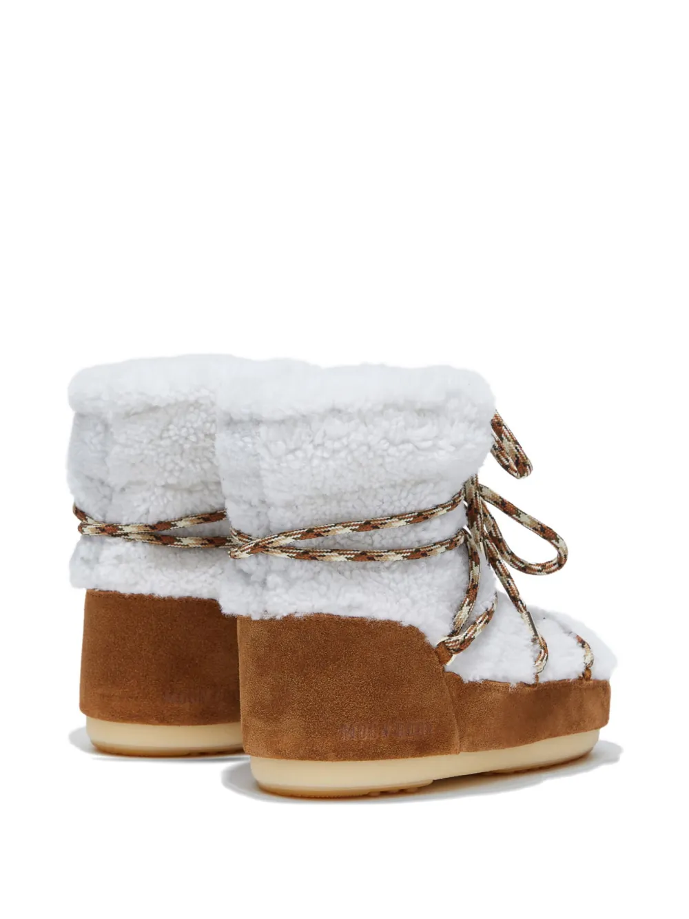 Moon Boot Shearling Lace-up Boot In White