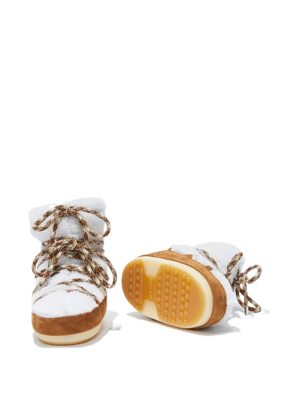 Moon Boot Shearling Lace-up Boot In White