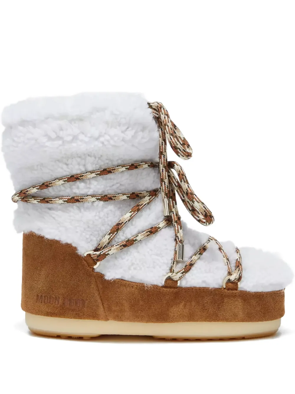Moon Boot shearling lace-up boot | White | Image 1
