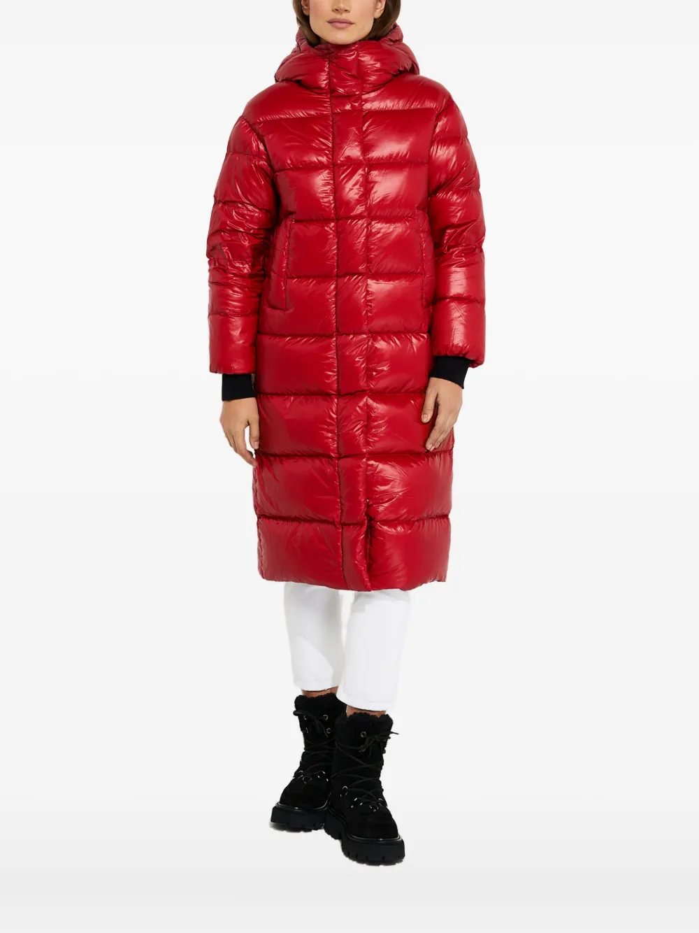 Hetregò Tara Hooded Padded Coat In Red