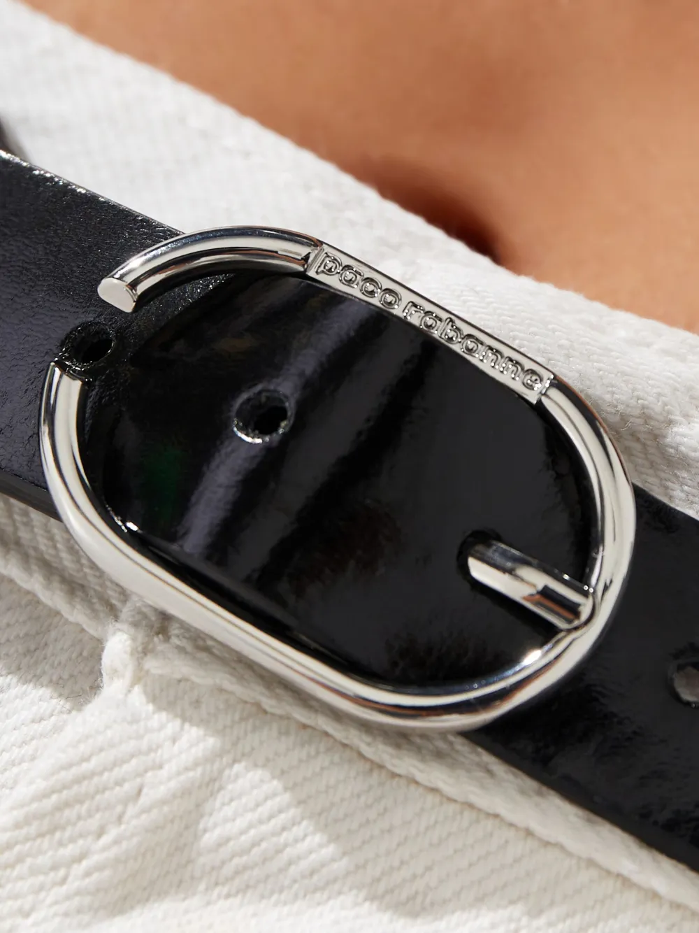 Rabanne leather metal-detail belt - Zwart