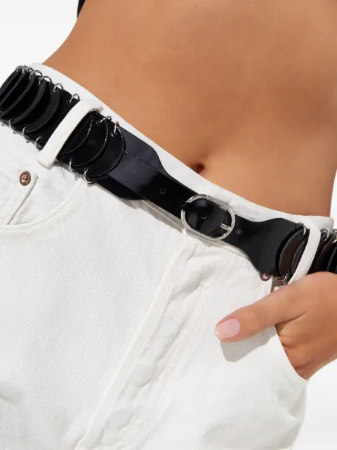 Rabanne leather metal-detail belt