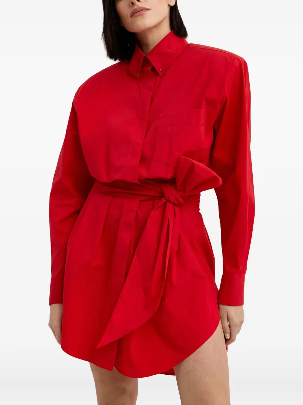 Alexandre Vauthier Mini-blousejurk met gestrikte taille Rood