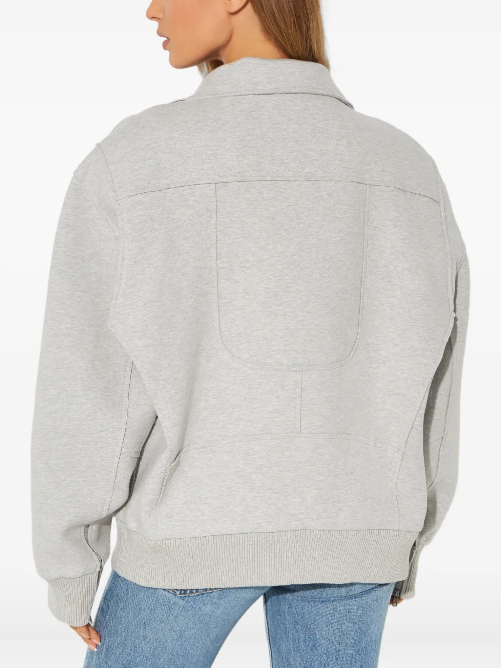 Norma Kamali Zipped Bomber Jacket In Gray