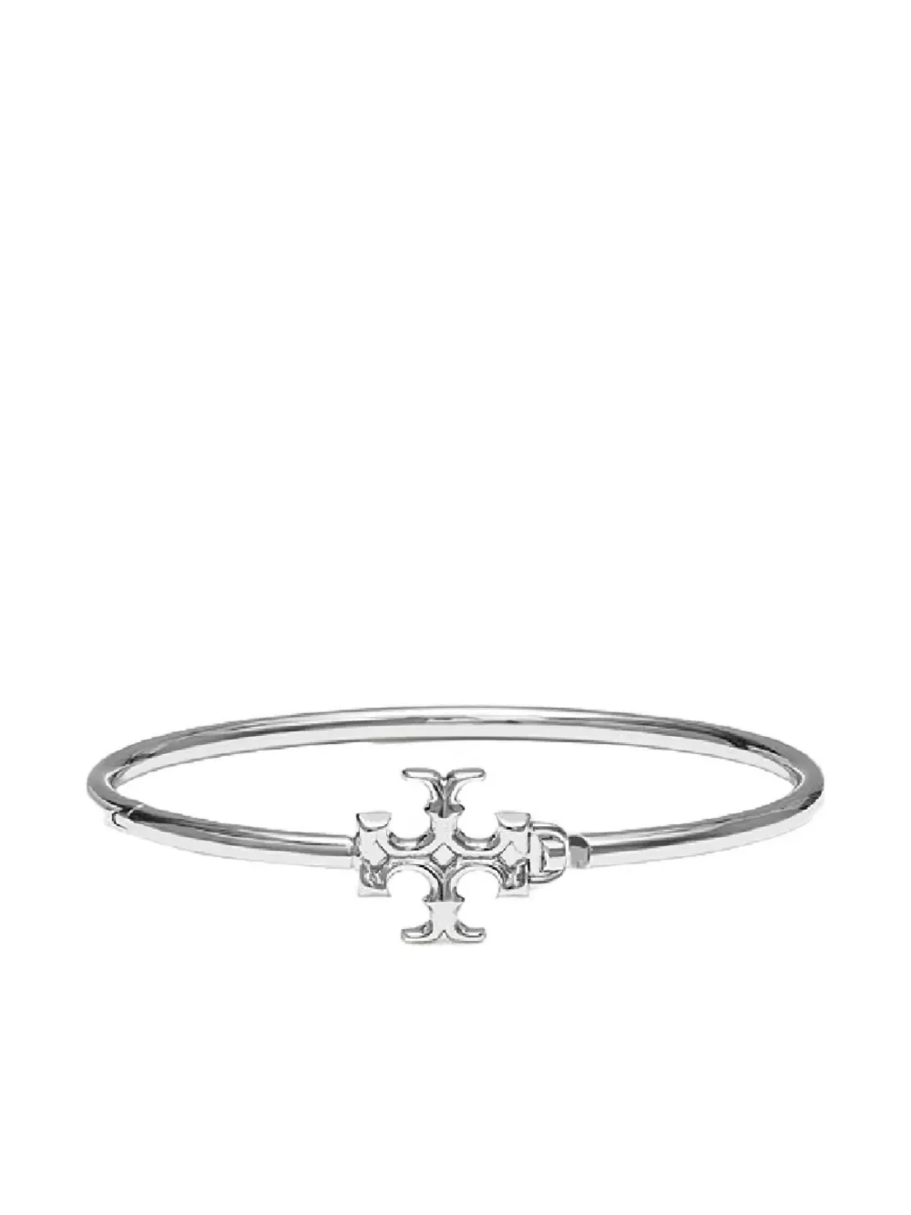 Tory Burch Eleanor Double-t Bracelet In Silver